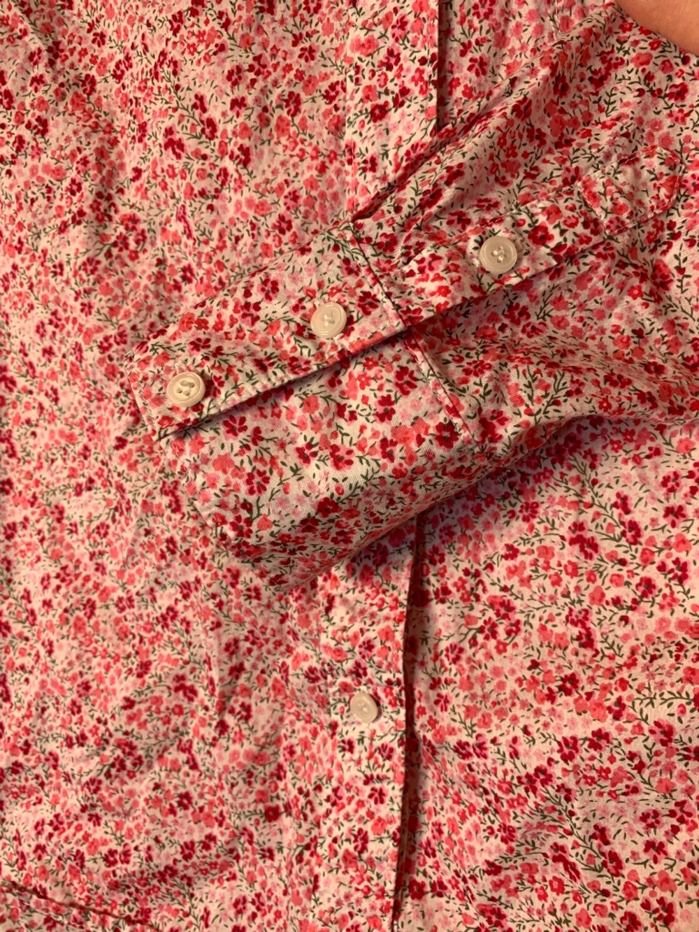 Liberty Art Fabrics Floral Cotton Button-Up Shirt Pink Cottagecore M Preppy - Picture 4 of 12